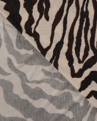 Tissu Jersey Motif Zèbre Fond Ecru - Mercerine
