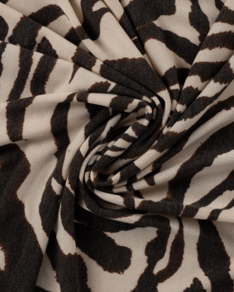Tissu Jersey Motif Zèbre Fond Ecru - Mercerine