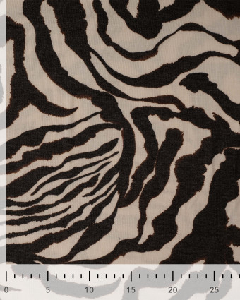 Tissu Jersey Motif Zèbre Fond Ecru - Mercerine