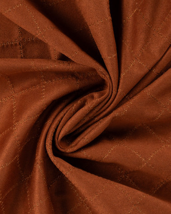 Tissu Suédine Matelassé Cognac - Mercerine