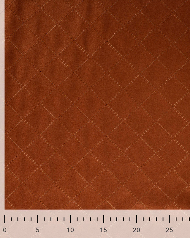 Tissu Suédine Matelassé Cognac - Mercerine