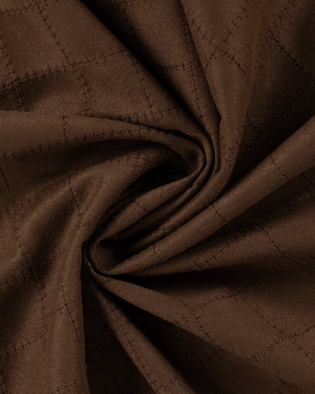 Tissu Suédine Matelassé Cacao - Mercerine