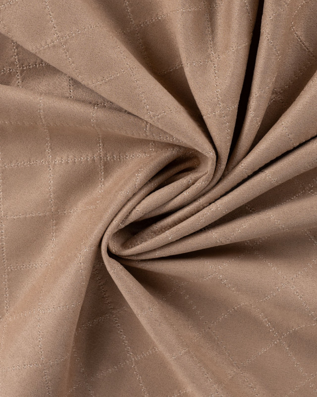 Tissu Suédine Matelassé Champagne - Mercerine