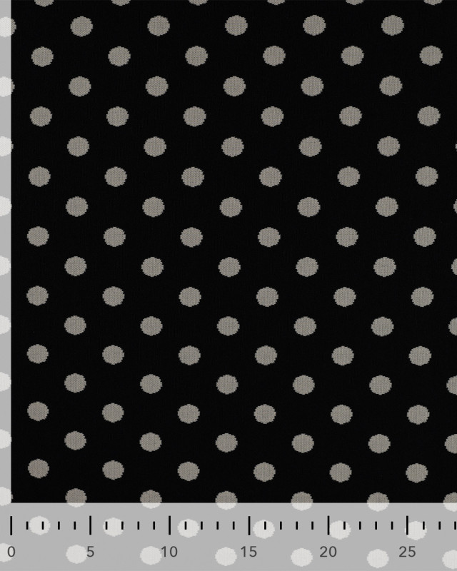Tissu Sweat à Pois Ecru Fond Noir - Mercerine
