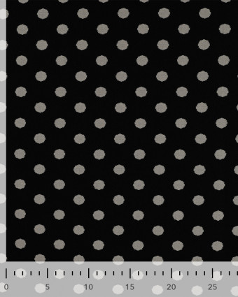 Tissu Sweat à Pois Ecru Fond Noir - Mercerine