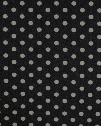Tissu Sweat à Pois Ecru Fond Gris - Mercerine