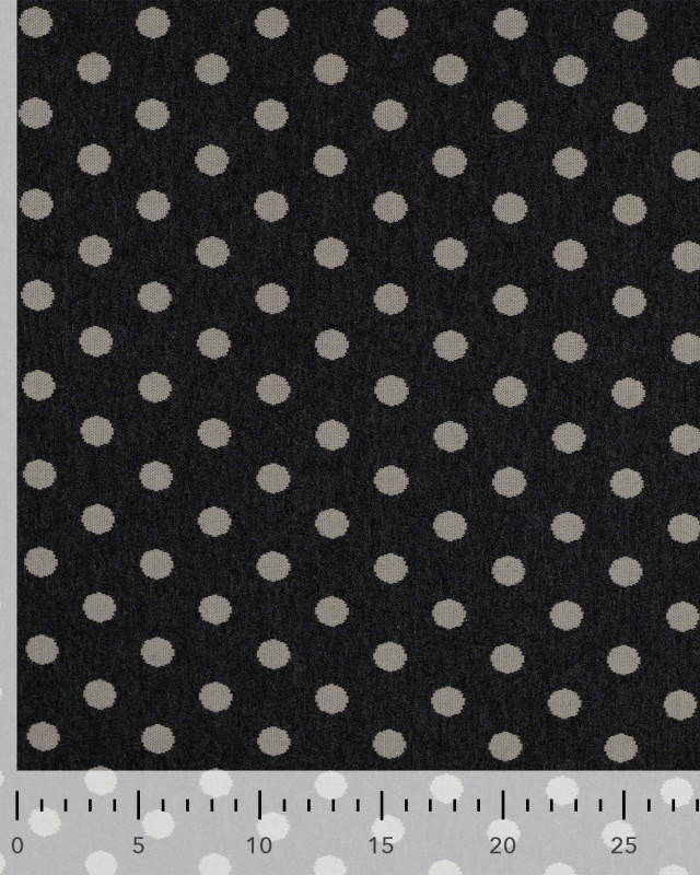 Tissu Sweat à Pois Ecru Fond Gris - Mercerine