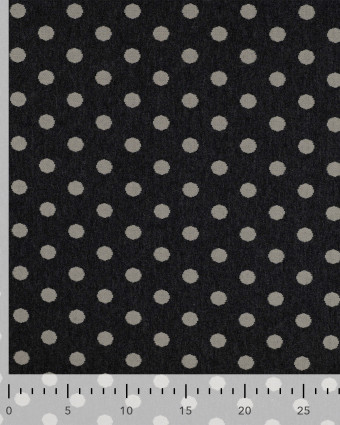 Tissu Sweat à Pois Ecru Fond Gris - Mercerine