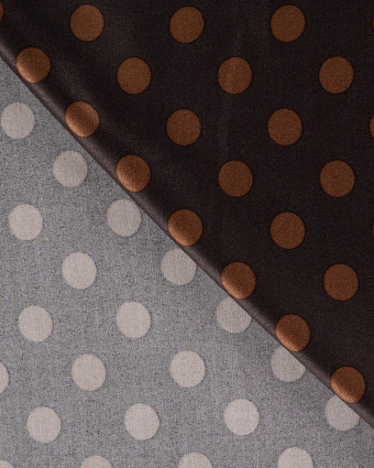 Tissu Viscose Satiné Petit Pois Chocolat - Mercerine