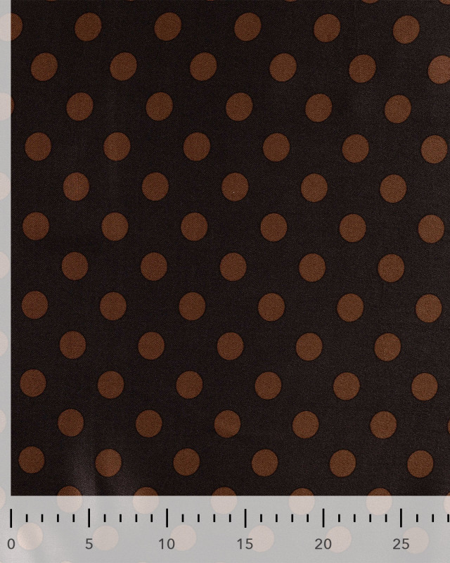 Tissu Viscose Satiné Petit Pois Chocolat - Mercerine