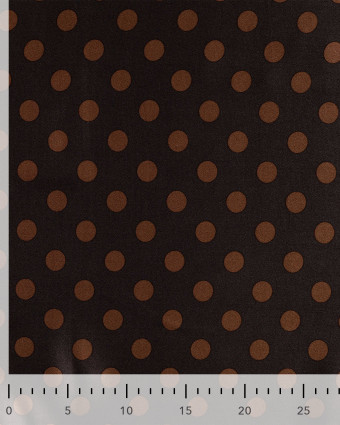 Tissu Viscose Satiné Petit Pois Chocolat - Mercerine