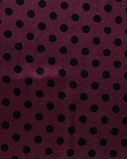 Tissu Viscose Satiné Petit Pois Prune - Mercerine