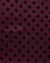Tissu Viscose Satiné Petit Pois Prune