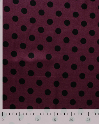 Tissu Viscose Satiné Petit Pois Prune - Mercerine