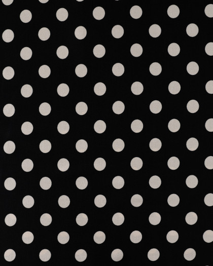 Tissu Viscose Satiné Petit Pois Noir - Mercerine