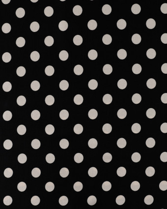 Tissu Viscose Satiné Petit Pois Noir - Mercerine