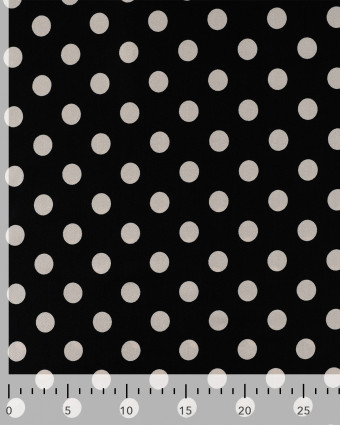 Tissu Viscose Satiné Petit Pois Noir - Mercerine