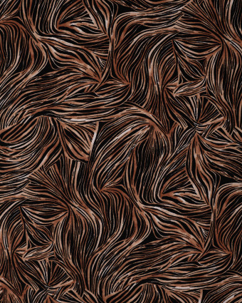 Tissu Viscose Twill Motif Abstrait Camel - Mercerine