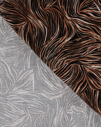 Tissu Viscose Twill Motif Abstrait Camel - Mercerine