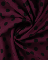 Tissu Viscose Twill Petit Pois Noir Fond Prune