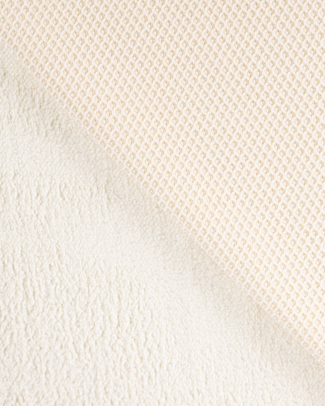 Tissu Maille Gaufré Envers Sherpa Ecru - Mercerine