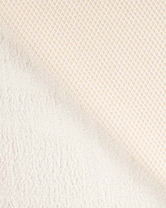 Tissu Maille Gaufré Envers Sherpa Ecru - Mercerine