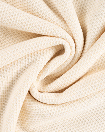Tissu Maille Gaufré Envers Sherpa Ecru - Mercerine