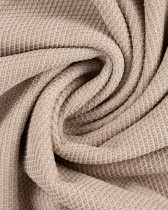 Tissu Maille Gaufré Envers Sherpa Taupe