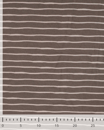 Tissu Jersey à Rayures Chocolat Beige - Mercerine
