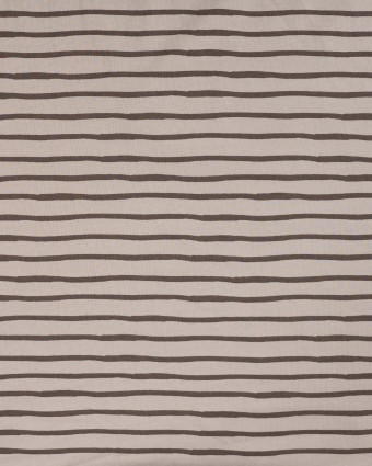 Tissu Jersey à Rayures Beige Chocolat - Mercerine