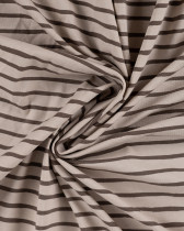 Tissu Jersey à Rayures Beige Chocolat