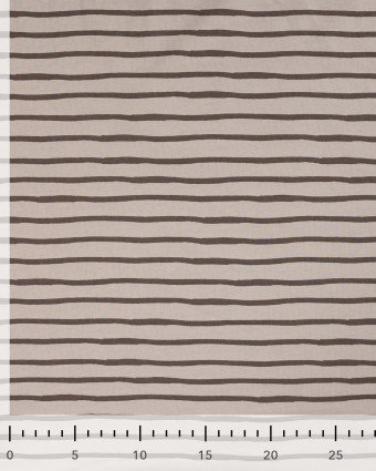 Tissu Jersey à Rayures Beige Chocolat - Mercerine