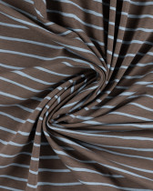 Tissu Jersey à Rayures Chocolat Bleu