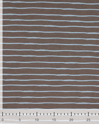 Tissu Jersey à Rayures Chocolat Bleu - Mercerine