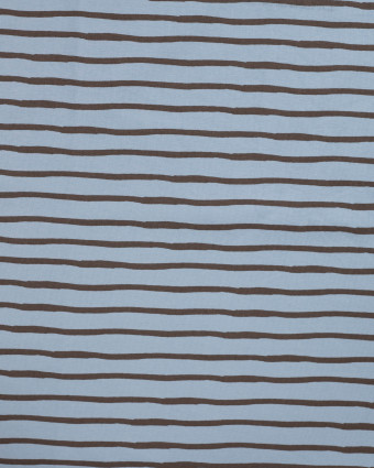 Tissu Jersey à Rayures Bleu Chocolat - Mercerine