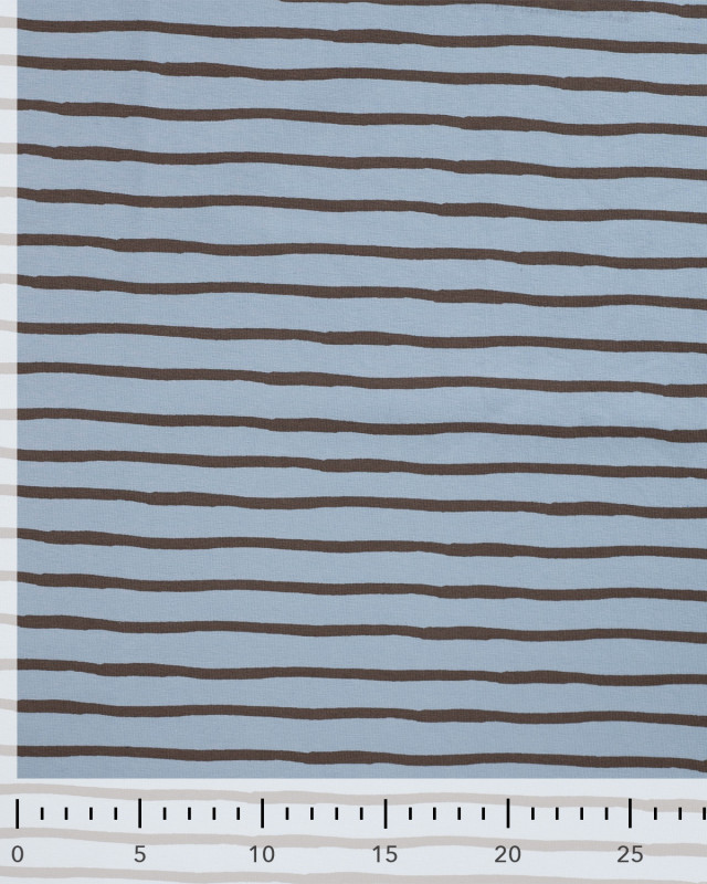 Tissu Jersey à Rayures Bleu Chocolat - Mercerine