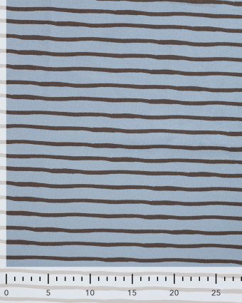 Tissu Jersey à Rayures Bleu Chocolat - Mercerine