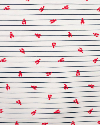 Tissu Jersey à Rayures Motif Homard - Mercerine