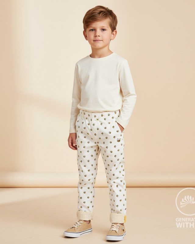Tissu Jersey Motif Abeilles Fond Blanc - Mercerine