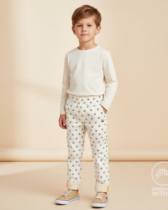 Tissu Jersey Motif Abeilles Fond Blanc - Mercerine