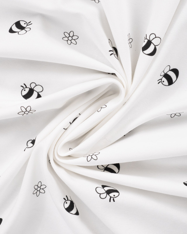 Tissu Jersey Magique Abeilles Multicolore au Soleil - Mercerine