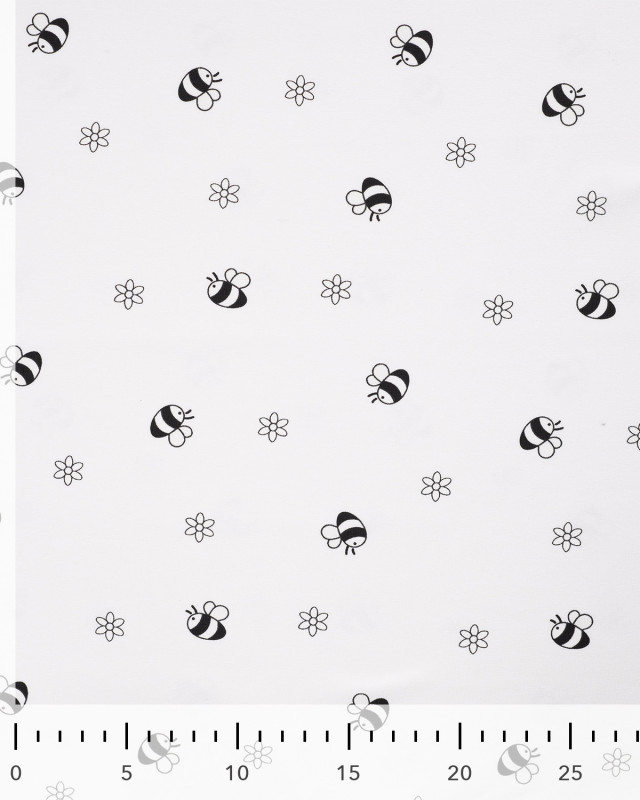 Tissu Jersey Magique Abeilles Multicolore au Soleil - Mercerine