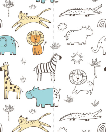 Tissu Jersey Magique Jungle Multicolore au Soleil - Mercerine