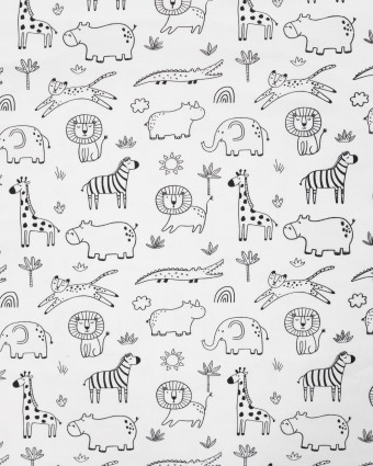 Tissu Jersey Magique Jungle Multicolore au Soleil - Mercerine