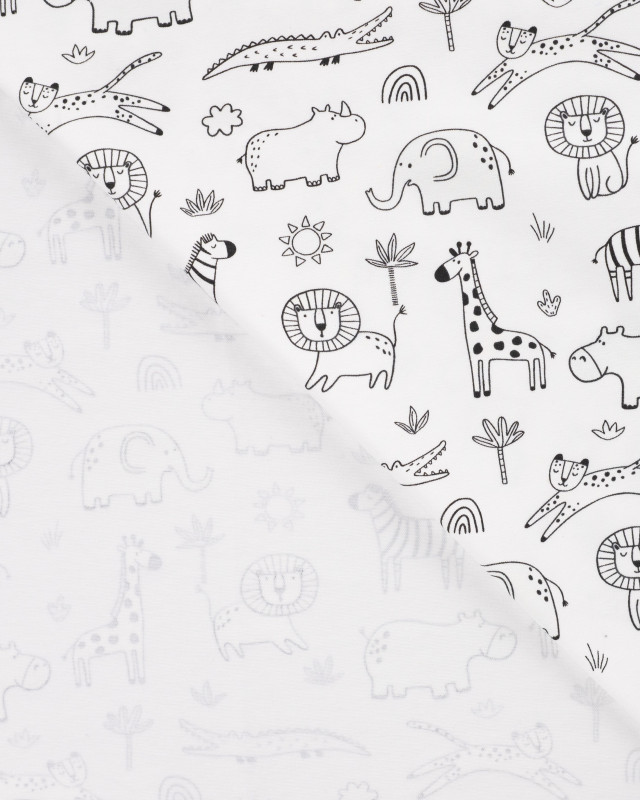 Tissu Jersey Magique Jungle Multicolore au Soleil - Mercerine