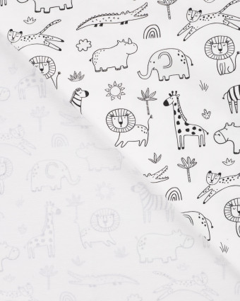 Tissu Jersey Magique Jungle Multicolore au Soleil - Mercerine