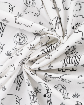 Tissu Jersey Magique Jungle Multicolore au Soleil - Mercerine