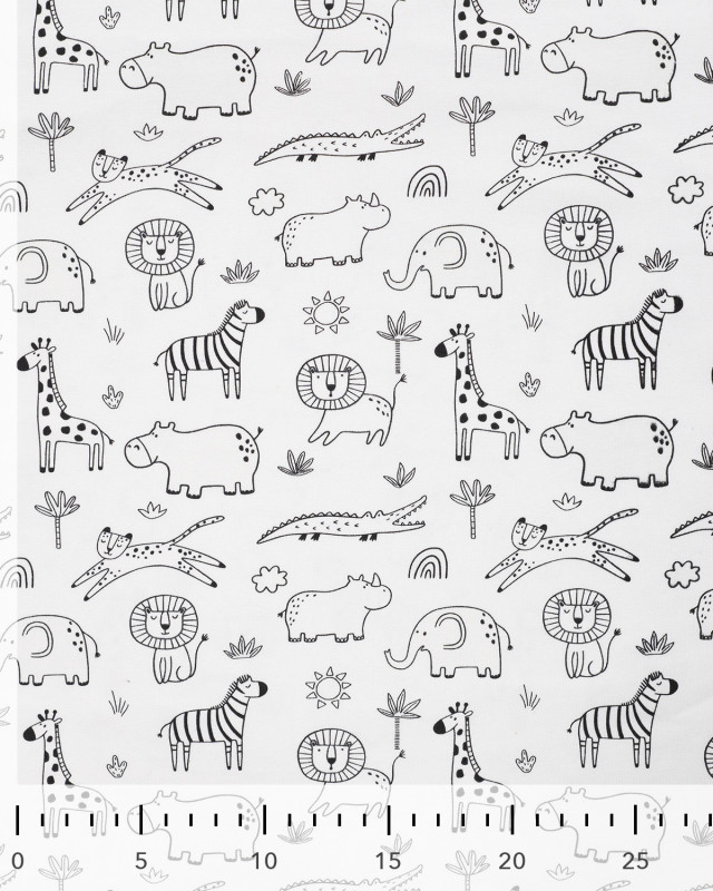 Tissu Jersey Magique Jungle Multicolore au Soleil - Mercerine