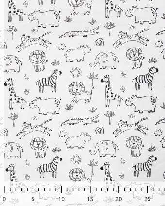 Tissu Jersey Magique Jungle Multicolore au Soleil - Mercerine