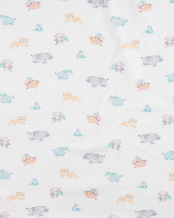 Tissu Nicky Velours Motif Jungle Ecru - Mercerine